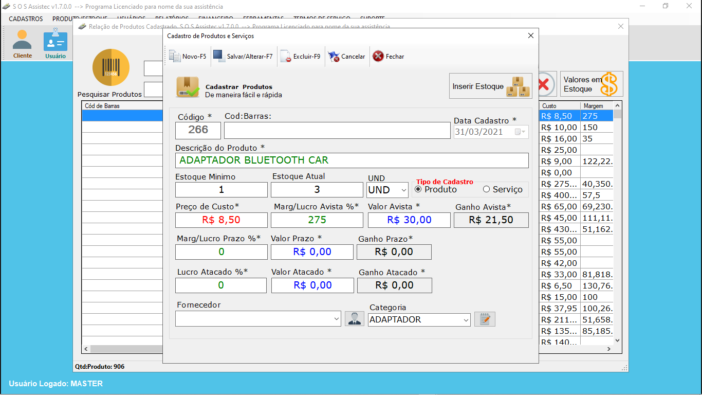 Cadastro de Produtos